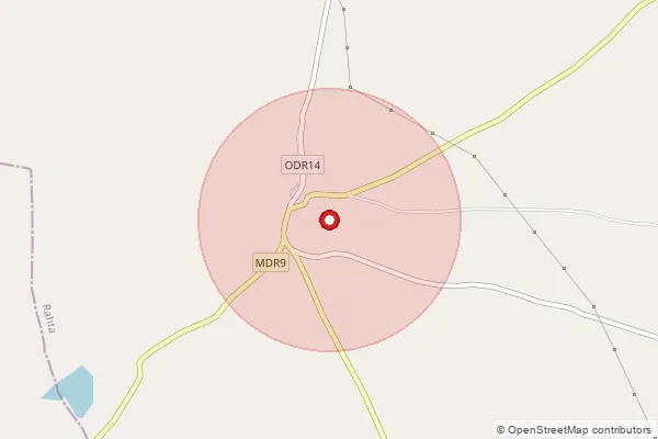 Map showing approximate area covered by Pincode 423107 — Korhale B.O, Ahmednagar