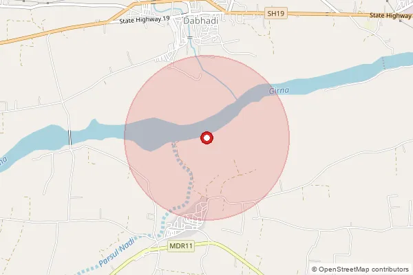 Map showing approximate area covered by Pincode 423201 — Dhavaleshwar B.O, Nashik