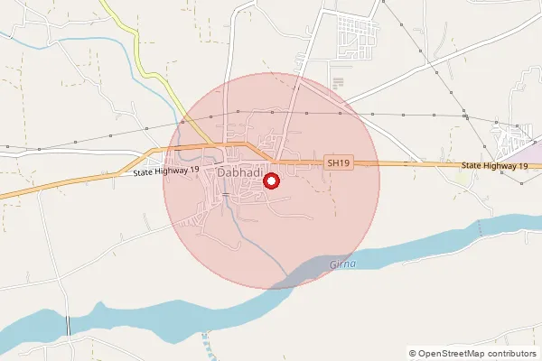 Map showing approximate area covered by Pincode 423202 — Pimpalgaon D B.O, Nashik