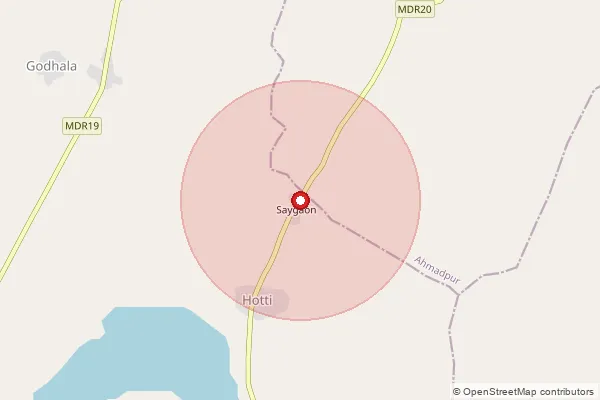 Map showing approximate area covered by Pincode 423402 — Angulgaon B.O, Nashik