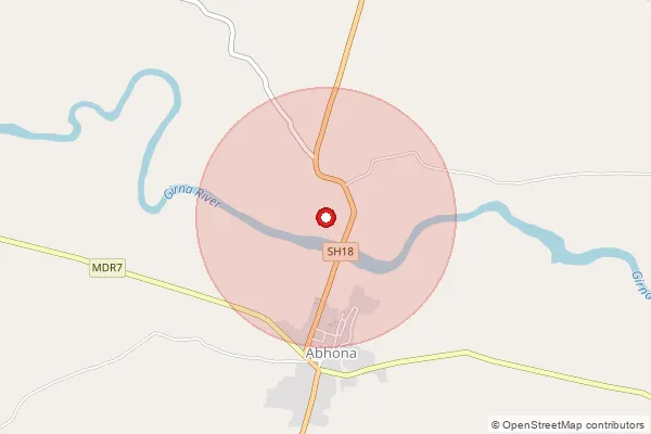 Map showing approximate area covered by Pincode 423502 — Gosrane B.O, Nashik