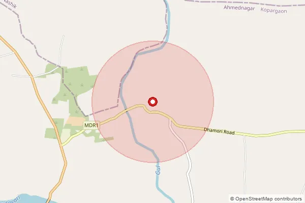 Map showing approximate area covered by Pincode 423607 — Maygaon Devi B.O, Ahmednagar