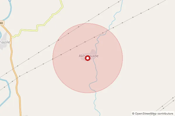 Map showing approximate area covered by Pincode 424104 — Akhatwade B.O, Jalgaon