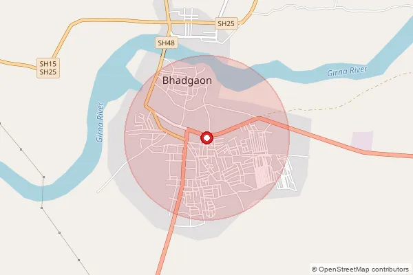 Map showing approximate area covered by Pincode 424105 — Anjanvihire B.O, Jalgaon