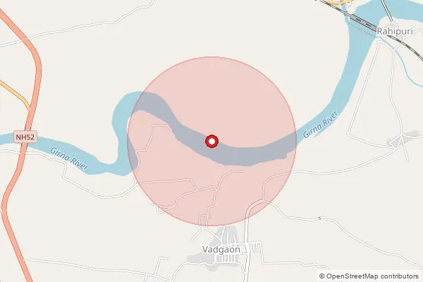 Map showing approximate area covered by Pincode 424106 — Kunzar B.O, Jalgaon