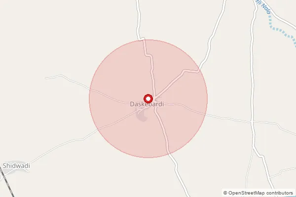 Map showing approximate area covered by Pincode 424107 — Juwardi B.O, Jalgaon