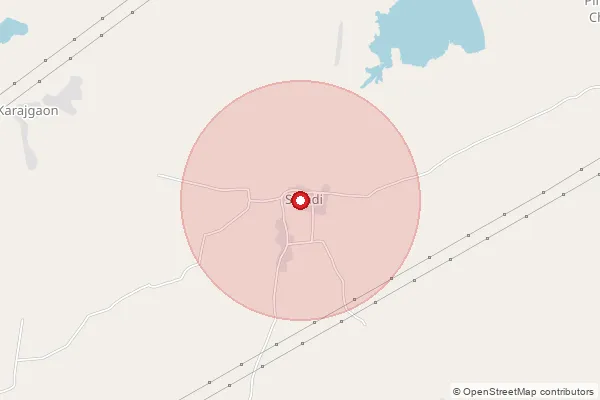 Map showing approximate area covered by Pincode 424119 — Shindi B.O, Jalgaon