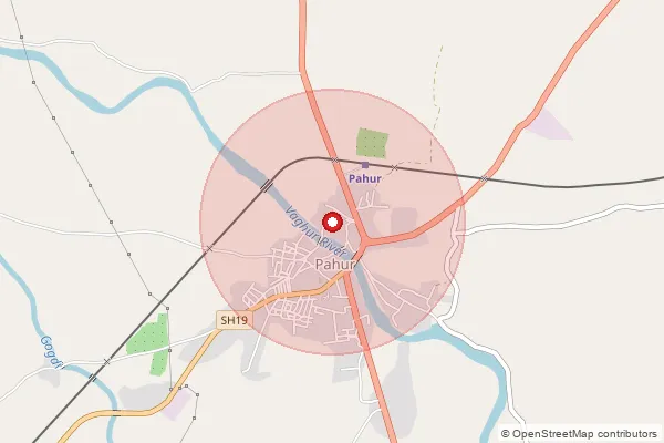 Map showing approximate area covered by Pincode 424205 — Pahur S.O, Jalgaon