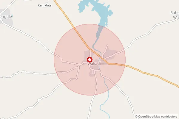 Map showing approximate area covered by Pincode 424207 — Wakadi S.O, Jalgaon