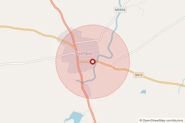 Map showing approximate area covered by Pincode 424305 — Amkhel B.O, Dhule