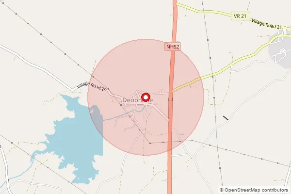Map showing approximate area covered by Pincode 424307 — Kapadna S.O, Dhule