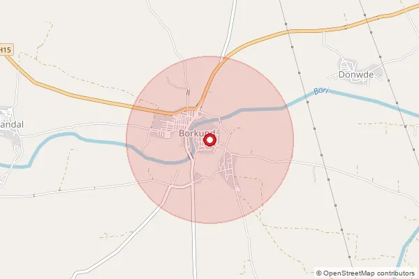 Map showing approximate area covered by Pincode 424308 — Moghan B.O, Dhule