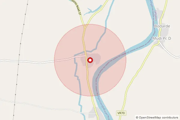 Map showing approximate area covered by Pincode 424309 — Walkheda B.O, Dhule