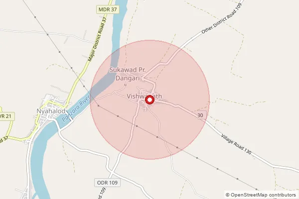 Map showing approximate area covered by Pincode 424318 — Navara Navari B.O, Dhule