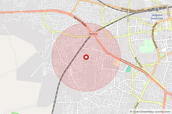 Map showing approximate area covered by Pincode 425002 — Amoda B.O, Jalgaon