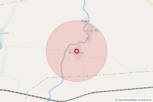 Map showing approximate area covered by Pincode 425104 — Borkheda B.O, Jalgaon