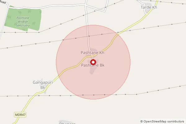 Map showing approximate area covered by Pincode 425105 — Dheku B.O, Jalgaon