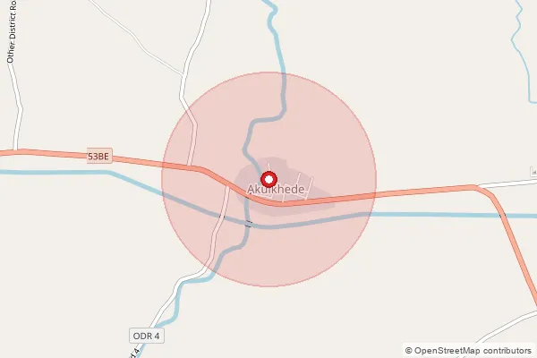 Map showing approximate area covered by Pincode 425108 — Akulkheda S.O, Jalgaon