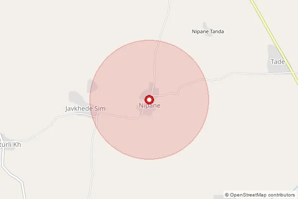 Map showing approximate area covered by Pincode 425110 — Adgaon B.O, Jalgaon