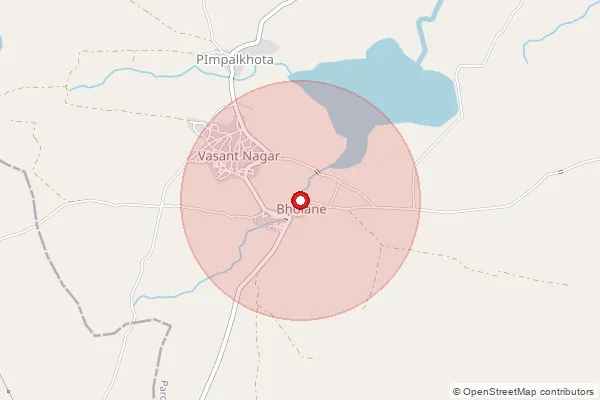 Map showing approximate area covered by Pincode 425113 — Bholane B.O, Jalgaon