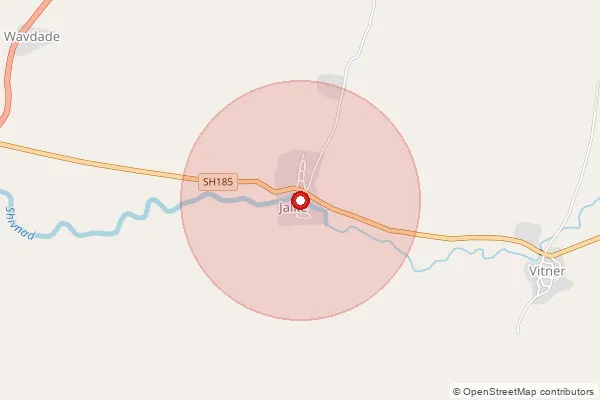 Map showing approximate area covered by Pincode 425116 — Dahigaon B.O, Jalgaon