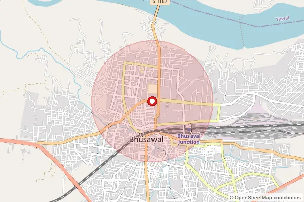 Map showing approximate area covered by Pincode 425201 — Bhusawal H.O, Jalgaon