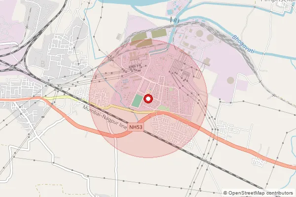 Map showing approximate area covered by Pincode 425307 — Deepnagar S.O, Jalgaon