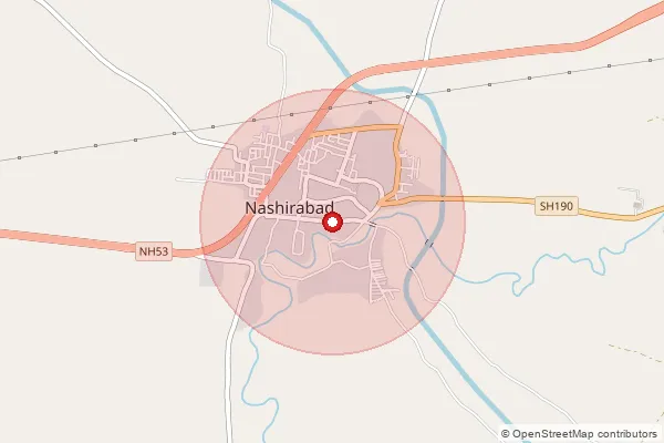 Map showing approximate area covered by Pincode 425309 — Nashirabad S.O, Jalgaon