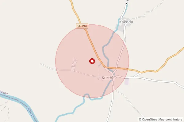 Map showing approximate area covered by Pincode 425327 — Parambi B.O, Jalgaon