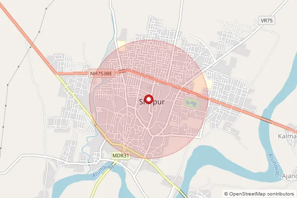 Map showing approximate area covered by Pincode 425405 — Jatode B.O, Dhule