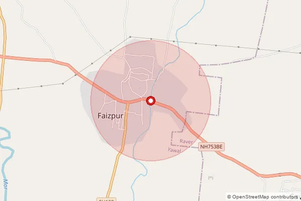 Map showing approximate area covered by Pincode 425503 — Faizpur S.O, Jalgaon