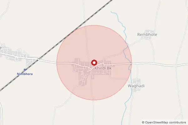 Map showing approximate area covered by Pincode 425507 — Khirdi S.O, Jalgaon