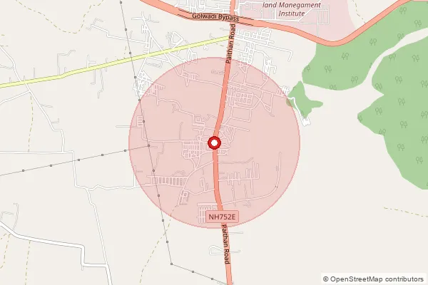 Map showing approximate area covered by Pincode 431002 — Padegaon B.O, Aurangabad