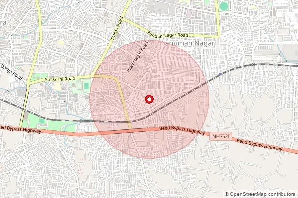 Map showing approximate area covered by Pincode 431009 — Garkheda S.O, Aurangabad