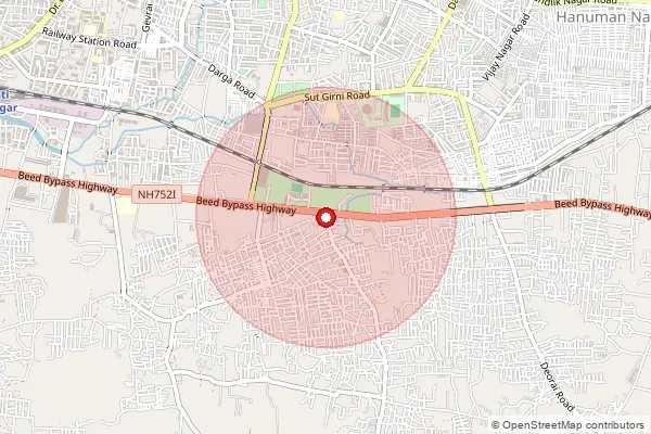 Map showing approximate area covered by Pincode 431010 — Satara Parisar S.O, Aurangabad