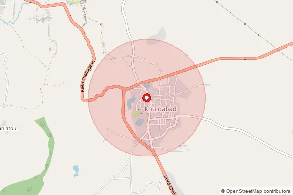 Map showing approximate area covered by Pincode 431101 — Golegaon B.O, Aurangabad