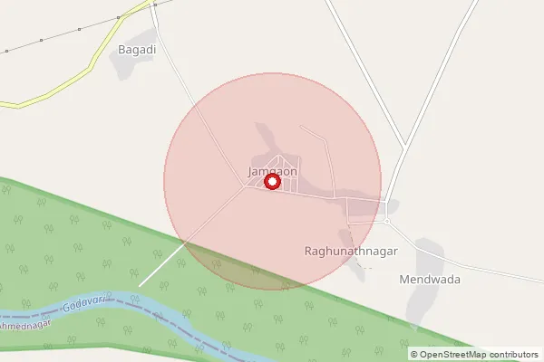 Map showing approximate area covered by Pincode 431110 — Agarwadgaon B.O, Aurangabad
