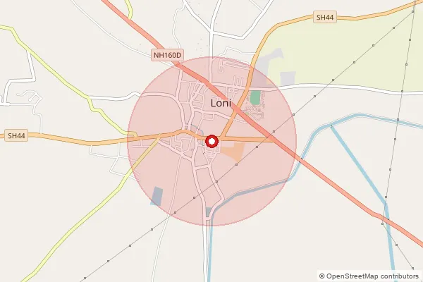 Map showing approximate area covered by Pincode 431116 — Biloni B.O, Aurangabad