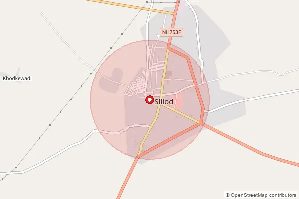 Map showing approximate area covered by Pincode 431117 — Balapur B.O, Aurangabad