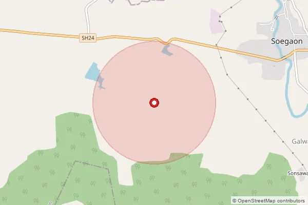 Map showing approximate area covered by Pincode 431120 — Jarandi B.O, Aurangabad