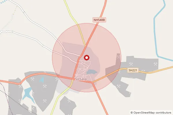 Map showing approximate area covered by Pincode 431128 — Moha B.O, Beed