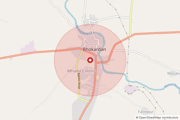 Map showing approximate area covered by Pincode 431132 — Madni B.O, Aurangabad