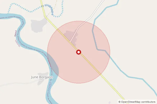 Map showing approximate area covered by Pincode 431137 — Dahyala B.O, Jalna