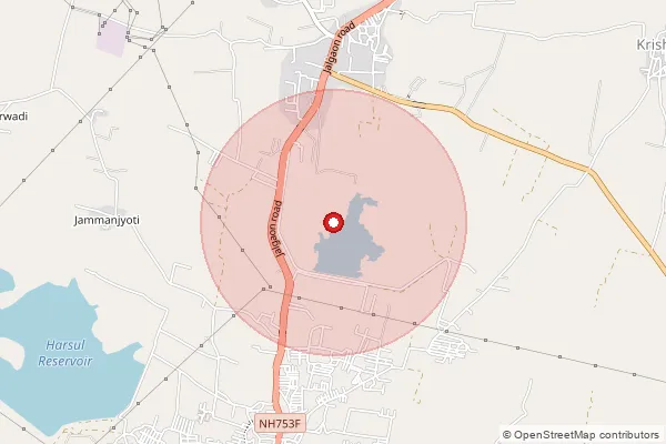 Map showing approximate area covered by Pincode 431152 — Bodkha B.O, Aurangabad