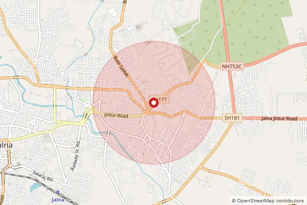 Map showing approximate area covered by Pincode 431203 — Jalna H.O, Jalna