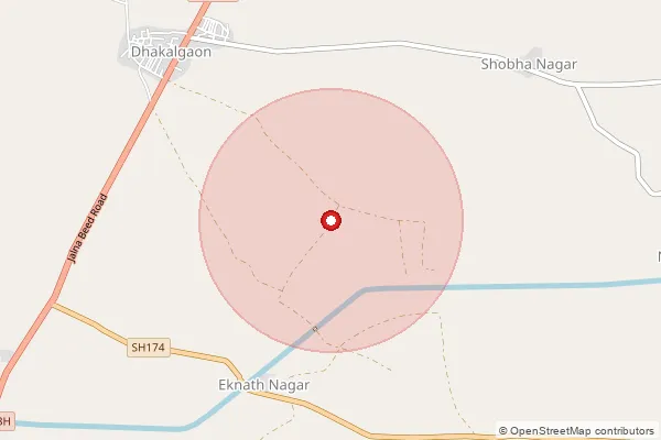 Map showing approximate area covered by Pincode 431205 — Sonakpimpalgaon B.O, Jalna