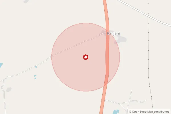 Map showing approximate area covered by Pincode 431207 — Hivra Roshangaon B.O, Jalna