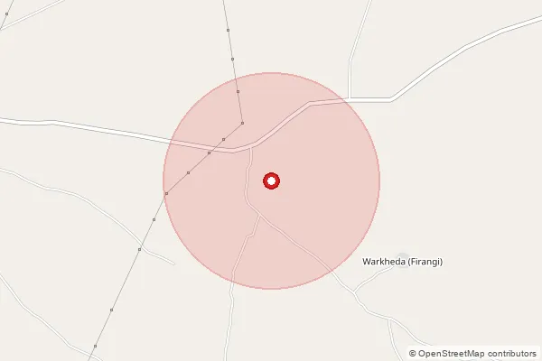 Map showing approximate area covered by Pincode 431208 — Kumbharzari B.O, Jalna