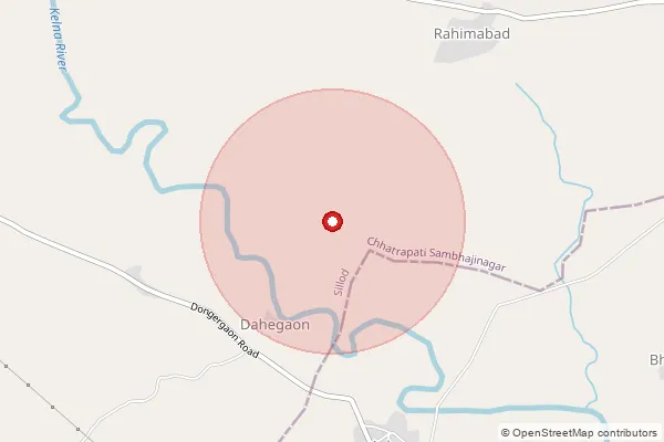 Map showing approximate area covered by Pincode 431215 — Delegavan B.O, Jalna