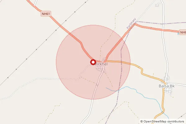 Map showing approximate area covered by Pincode 431402 — Asola B.O, Parbhani